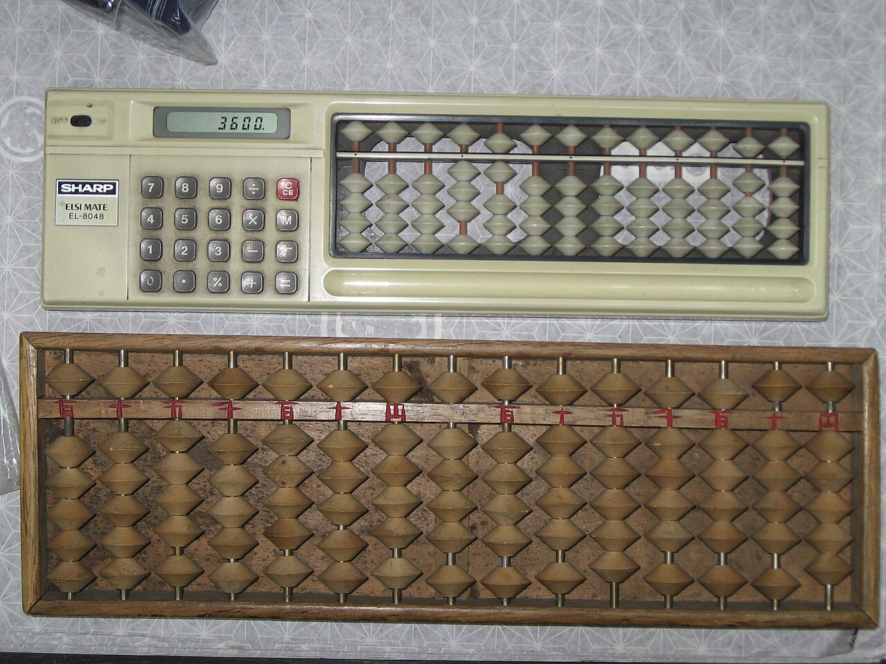 Abacus actually in use at kimono shop in Otaru