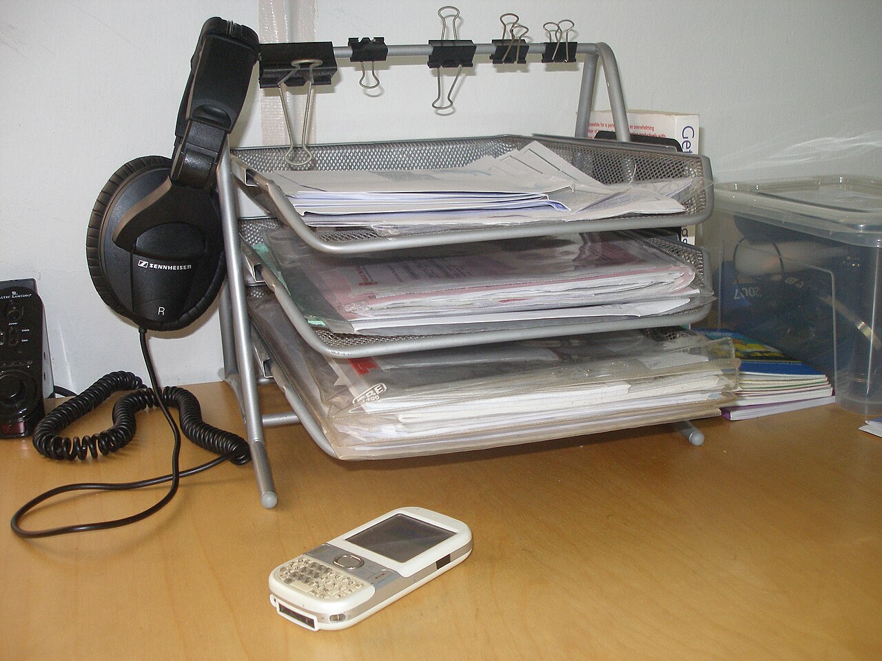 Desk trays filled with paperwork