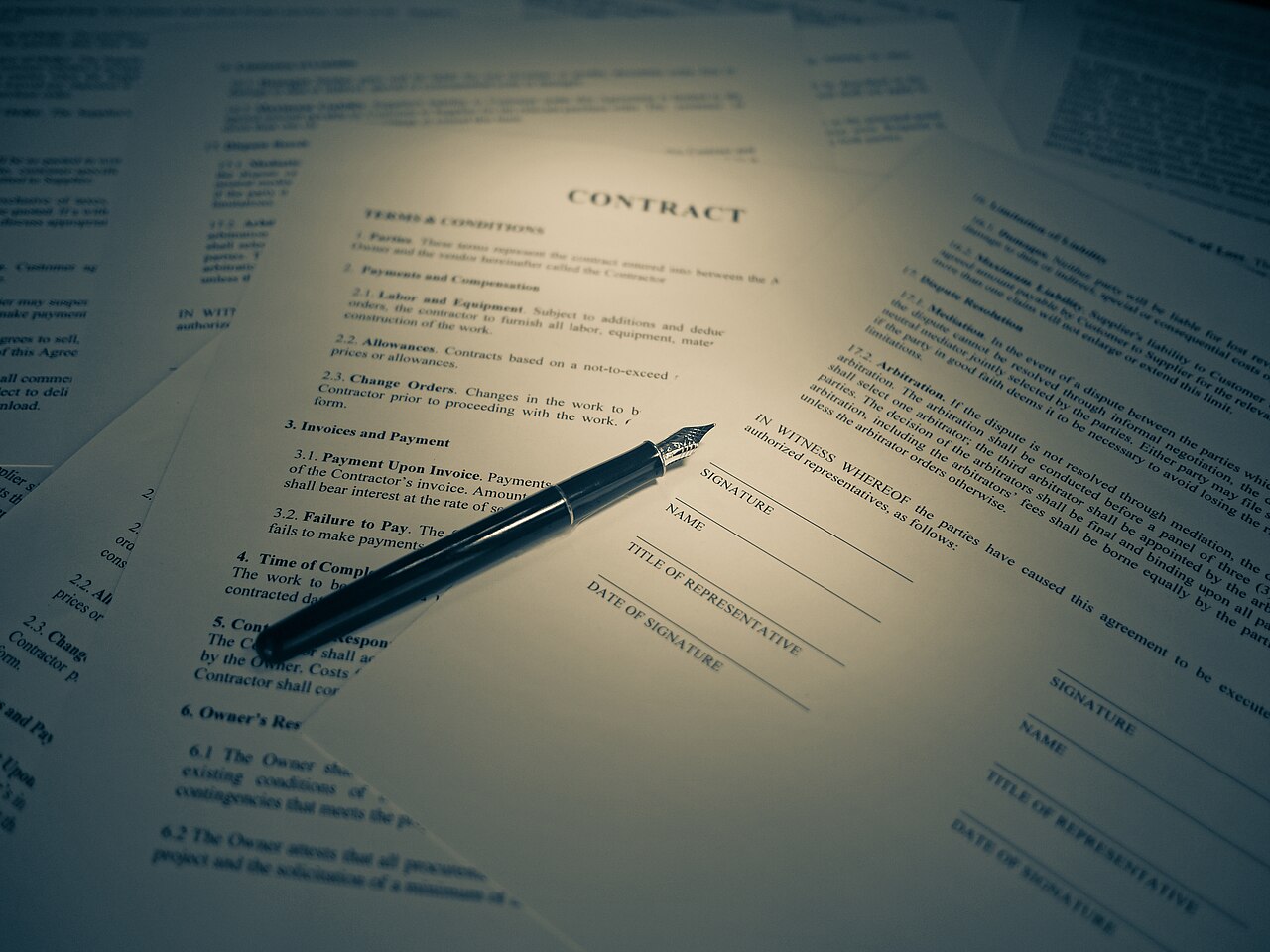 Legal Contract & Signature Warm Tones